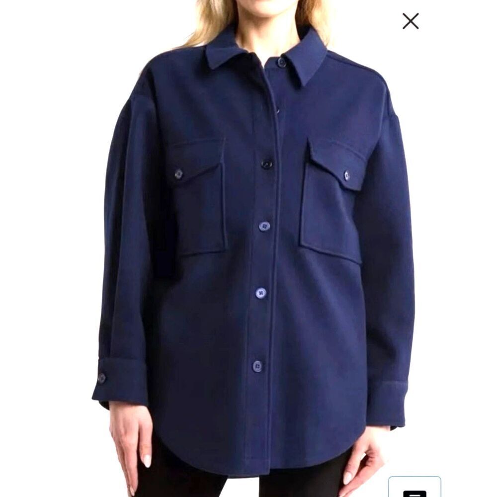 NWT Good American Dark Blue 100% Cotton Shacket(Shirt/Jacket) size 3/4 or XXL